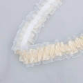 Cinta elástica con volantes de 4cm en blanco crema con satén y organza para costura - No Cifrado Amarillo (824#) / Elástico de 4cm de Ancho