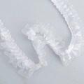 White 4cm ruffled organza ribbon trim with elegant pleats for bridal DIY projects - White (Ordinary Style)