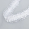 Bordo a balze bianco da 4 cm con nastro di raso e organza per cucito fai-da-te - Crittografato Bianco (029#) / Elastico Largo 3.8cm