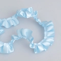 Light blue pleated satin ruffle trim for garment accessories and gift packaging - High Density / Blue