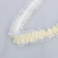 Elastic dual-layer ruffled lace trim with white organza and yellow satin details - Encrypted Yellow (824#) / 3.8cm Wide Elastic
