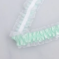 Mint green satin ruffle trim with 4cm width and white organza pleats for DIY sewing - Encrypted Green (513#) / 3.8cm Wide Elastic