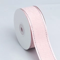 Rosa beflocktes Karo-Band mit Silbernaht für DIY-Haarschleifen und Handwerk - 3.8cm*10 Yards / Rosa