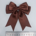 Brown 12cm double-layered polyester satin ribbon bow accessory with diagonal texture - Coffee (855#)