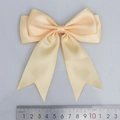 Champagne gold polyester satin ribbon bow 10cm wide with double layer dovetail design - Champagne (614#)