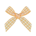 Yellow and white gingham checkered ribbon bow for gift wrapping and DIY crafts - Yellow (26#)