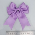 DIY light purple double-layer polyester satin ribbon bow with long swallowtails 12cm - Violet (463#)