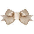 Detailed view of the champagne gold glitter texture on a festive Christmas bow ornament - Champagne Gold Glitter Style (5#)