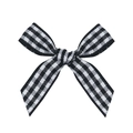 DIY black and white checkered ribbon bow for gift boxes and garment decoration - Black & White (#029)