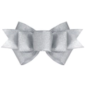 Detail of silver glitter bow with multi-layered structure for Christmas tree decoration - Silver Glitter Style (3#)