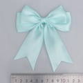 Pale blue double-layered polyester ribbon bow with dovetail for DIY textile accessories - Tiffany Blue (324#)