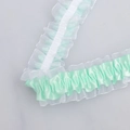 Elastic mint green satin ribbon and white organza lace trim for DIY garment crafts - Non-Encrypted Green (513#) / 3.8cm Wide Elastic