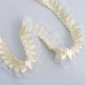 Champagne polyester ribbon with white organza ruffled edge for DIY sewing crafts - Yellow (Thickened Style)