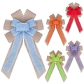 Linen plaid Christmas bows set in various colors for holiday tree and home decoration - Multi-Color Woven Style (Other Styles)