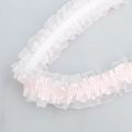 Pink satin and white organza pleated lace trim for DIY garment and curtain decoration - Non-Encrypted Pink (117#) / 3.8cm Wide Elastic