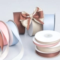 Matte cotton polyester ribbon set in pastel colors for gift wrapping and DIY decor - Finished Bow Style