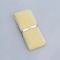Ruban de mousseline jaune crème avec attache argentée pour bricolage et emballage cadeau - 3m Longueur 【2,5cm Largeur】 / 1002 Beige
