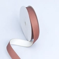 Single-faced matte cotton-polyester ribbon roll in bronze brown color for gift wrapping - Coffee & Cream White / 1.6cm*10 Yards