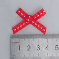Handgemaakte rode 6mm grosgrain lintstrik met wit stiksel voor geschenkdoos decoratie - Rood
