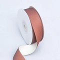 Single-sided matte coffee brown satin ribbon roll with beige inner lining for gift wrapping - Coffee & Cream White / 2.5cm*10 Yards