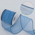 Ruban d'organza plissé bleu avec bordure métallique pour l'art floral et les loisirs créatifs - Autres Processus Transformables