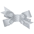 Fiocco natalizio argento con motivo a rombi per decorazione albero di Natale - Stile Reticolo a Diamante Argento (1#)