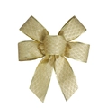 Fiocco di Natale dorato glitterato con motivo a rombi per albero e decorazioni - Stile Reticolo a Diamante Oro (3#)