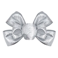 Fiocco di Natale argento scintillante con trama a rombi per decorazioni festose - Stile Glitter Argento (4#)