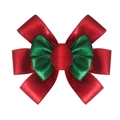 Nœud de Noël DIY multicouche rouge et vert avec effet métallique pour emballage cadeau - 3# Rouge Vert Style Patchwork
