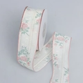 Weißes Spitzenband mit rosa Rosenmuster und Wellenkante für Bastelarbeiten und DIY - 4cm*10 Yards (Rosa)