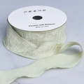 Nastro a volant verde chiaro 4cm con trama plissettata su rotolo di carta bianco - Bordo Festonato Pieghettato (Verde)