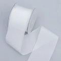 Mat hoog elastisch wit polyester lint op rol voor cadeauverpakking en knutselen - 4cm Breed / Wit