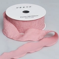 Nastro in chiffon rosa plissettato a foglia di loto per regali e fiori decorativi - Bordo Festonato Pieghettato (Rosa Coreano)