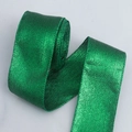 Ruban pailleté vert métallique avec texture scintillante pour emballages cadeaux DIY - Vert / 6cm de Large * 5m de Long