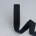 Black waffle weave ruffled ribbon 2.5cm width for DIY gift wrapping and hair bows - Black [2.5cm]