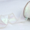 Nastro in organza perlata bianca cangiante con finitura lucida per regali e artigianato - Width 4cm Length 9m / Giallo crema