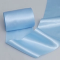 15cm wide light blue satin ribbon roll with smooth silk finish for gift wrapping and wedding decor - 15cmx20m / Blue