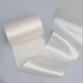 Creamy white 15cm wide satin ribbon for wedding chairs and gift wrapping decorations - 10cmx20m / Beige