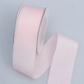 Roll of light pink matte high-elastic polyester ribbon for gift wrapping and DIY decor - 2.5cm Wide / Pink