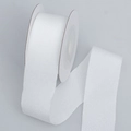 Matte high-elastic white polyester ribbon roll with fine woven texture for DIY crafts - 2.5cm Wide / White