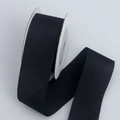 Matte black high elastic polyester ribbon for gift wrapping and DIY accessories - 2.5cm Wide / Black