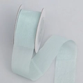 Light mint green sheer organza ribbon roll for DIY flower gift wrapping and crafts - 2.5cm Wide / Cyan Green