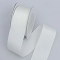 Roll of high-elasticity matte white polyester ribbon for gift wrapping and DIY crafts - 2.5cm Wide / Champagne