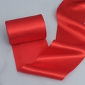 Vibrant wide red satin ribbon roll with a smooth glossy finish for gift wrapping - 10cmx20m / Red