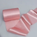 Single roll of wide pink satin ribbon with smooth texture and shiny silk finish - 10cmx20m / Dusty Pink