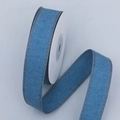 Nastro di jeans blu con cuciture arancioni su rotolo per fiocchi per capelli e artigianato - 2.5cm*10 Yard / Blu