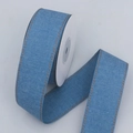 Nastro di jeans azzurro con cuciture arancioni, nastro artigianale per fiocchi fai-da-te - 4cm*10 Yard / Blu