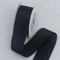 Black organza ribbon on white spool for DIY bouquet bows and gift wrapping - 2.5cm Wide / Black