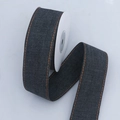 Nastro in denim blu scuro con cuciture arancioni per accessori per capelli DIY - 4cm*10 Yard / Nero