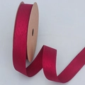 Handmade DIY gift ribbon with burgundy herringbone pattern on a paper spool - 2.5cm / Burgundy